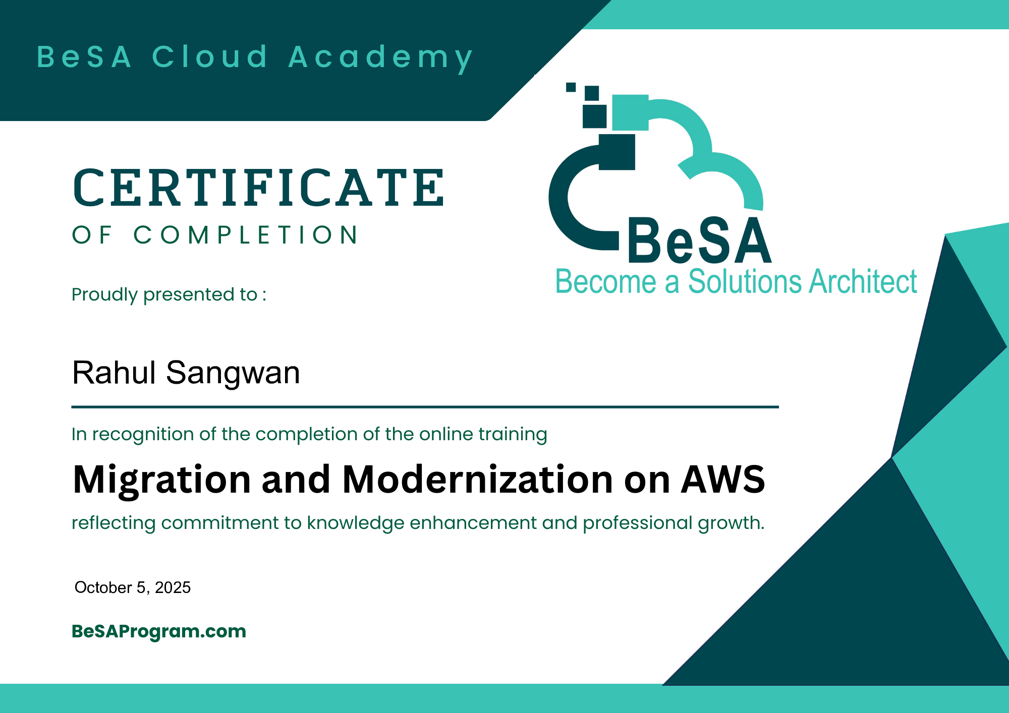 Rahul Sangwan - Migration and Modernization on AWS